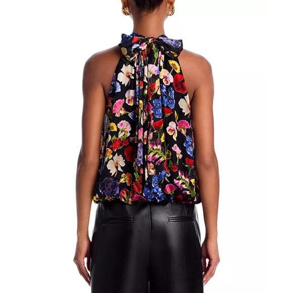Alice + Olivia Maris Silk Floral Halter Top sz XL - Picture 2 of 7